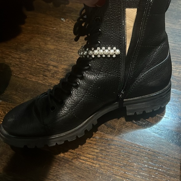 Authentic Jimmy Choo Cruz Flat Ankle boot Pearl & Crystal 38.5 - Picture 2 of 5